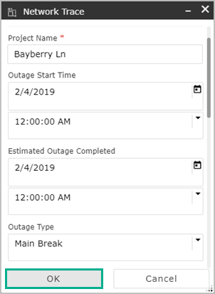 Click OK to save the new project Click OK to save the new project