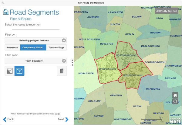 Selecting routes that intersect multiple town boundaries Selecting routes that intersect multiple town boundaries