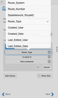 Selecting a field from the network layer Selecting a field from the network layer
